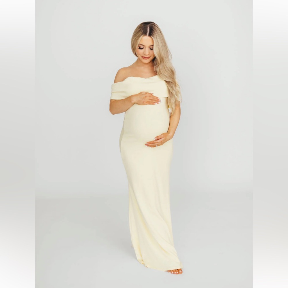Worth Collective Monroe Dress in Butter Yellow - Bump Friendly